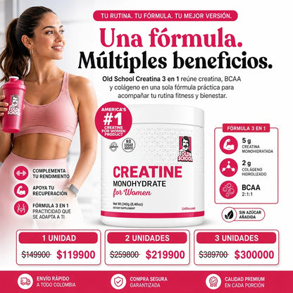 Creatina Premium para Mujeres. Potencia tu Fuerza, Recuperación y Rendimiento